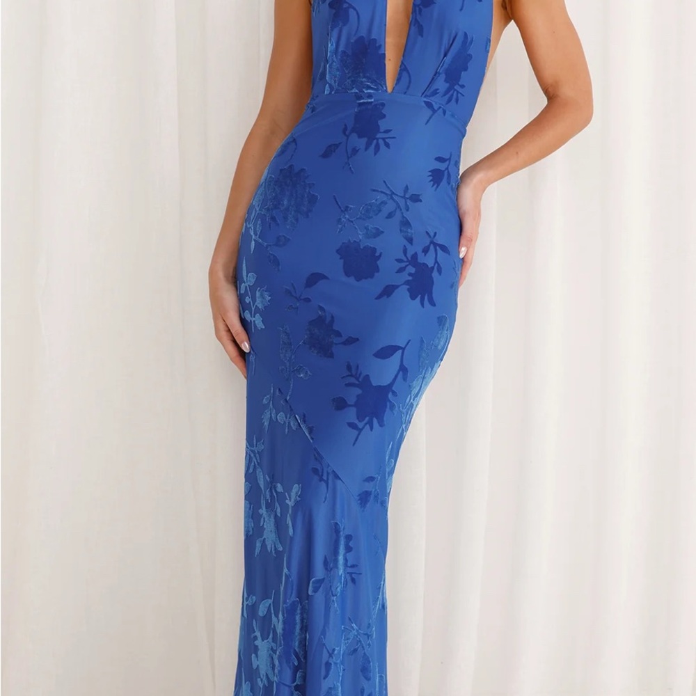 Hello Molly Deep Blue Floral Maxi Dress